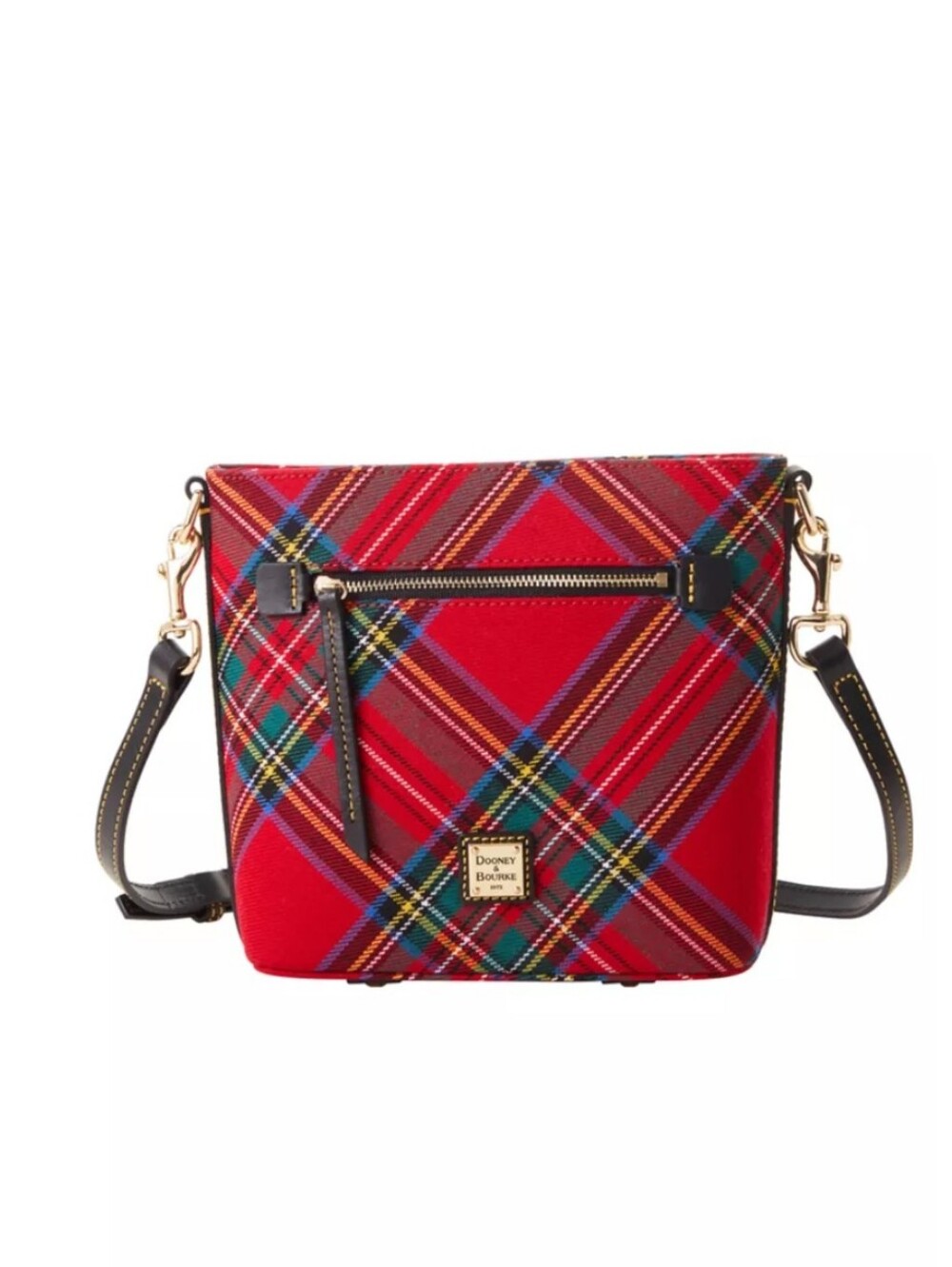 NWT Dooney & Bourke Tartan Small Zip Crossbody  Bag